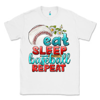 White eat sleep baseball repeat Classic Tee - texasbilliewilder