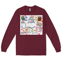 Burgundy sewing Long Sleeve Tee - MaliasSmallBusiness