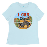 Baby Blue i can dig it armadillo Ladies Tee - BarkalooDesign