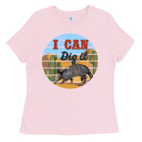 Bubblegum Pink i can dig it armadillo Ladies Tee - BarkalooDesign