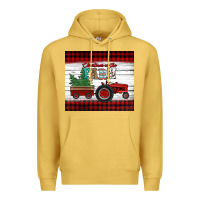 Antique Gold christmas on the farm tractor Premium Hoodie - Jasminsmagicworld