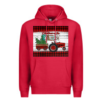 Cardinal christmas on the farm tractor Premium Hoodie - Jasminsmagicworld