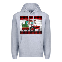 Heather Grey christmas on the farm tractor Premium Hoodie - Jasminsmagicworld
