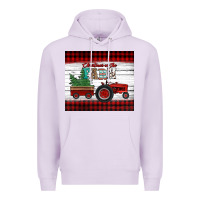 Lilac christmas on the farm tractor Premium Hoodie - Jasminsmagicworld