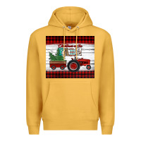 Mustard christmas on the farm tractor Premium Hoodie - Jasminsmagicworld