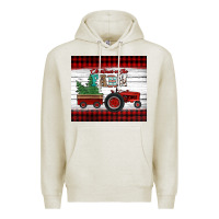 Oatmeal Heather christmas on the farm tractor Premium Hoodie - Jasminsmagicworld