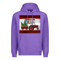 Purple christmas on the farm tractor Premium Hoodie - Jasminsmagicworld
