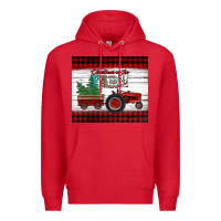Red christmas on the farm tractor Premium Hoodie - Jasminsmagicworld