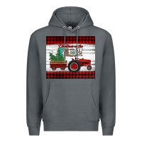 Rock christmas on the farm tractor Premium Hoodie - Jasminsmagicworld