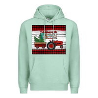 Seafoam christmas on the farm tractor Premium Hoodie - Jasminsmagicworld