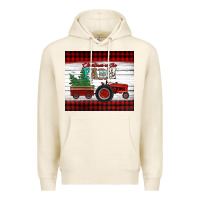 Tofu christmas on the farm tractor Premium Hoodie - Jasminsmagicworld