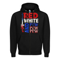 Black red white and pew pew pew Zipper Hoodie - texasbilliewilder