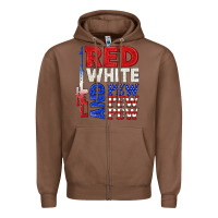 Chestnut red white and pew pew pew Zipper Hoodie - texasbilliewilder