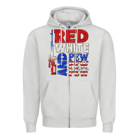 Dove Grey red white and pew pew pew Zipper Hoodie - texasbilliewilder