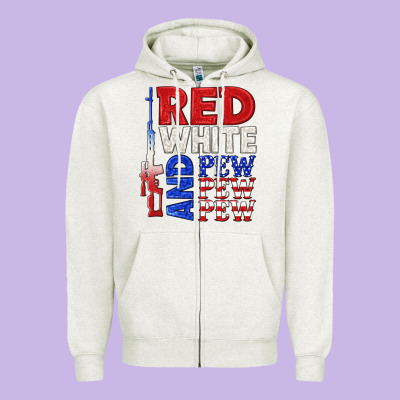 Zipper Hoodie red white and pew pew pew