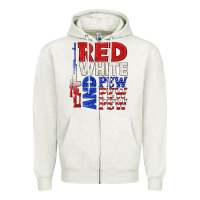 Oatmeal Heather red white and pew pew pew Zipper Hoodie - texasbilliewilder