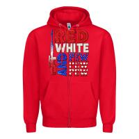 Red red white and pew pew pew Zipper Hoodie - texasbilliewilder