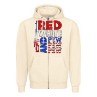 Sandshell red white and pew pew pew Zipper Hoodie - texasbilliewilder