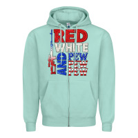 Seafoam red white and pew pew pew Zipper Hoodie - texasbilliewilder