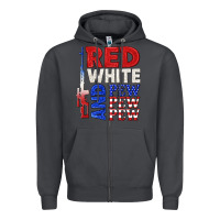 Smoke red white and pew pew pew Zipper Hoodie - texasbilliewilder