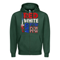 Sports Green red white and pew pew pew Zipper Hoodie - texasbilliewilder