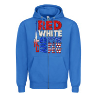 True Royal red white and pew pew pew Zipper Hoodie - texasbilliewilder