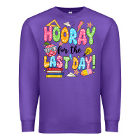 Purple hooray for the last day black Premium Sweatshirt - JahusDesignShop