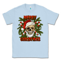 Dusty Blue Merry Christmas Classic Tee - RanaPortraitStore
