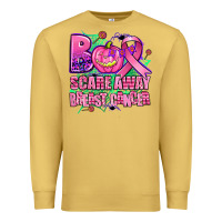 Antique Gold halloween boo with cancer ribbon breast cancer sca Premium Sweatshirt - AdoDesignShop