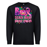 Black halloween boo with cancer ribbon breast cancer sca Premium Sweatshirt - AdoDesignShop