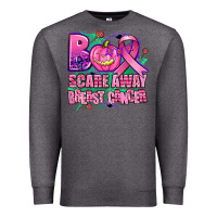 Charcoal Heather halloween boo with cancer ribbon breast cancer sca Premium Sweatshirt - AdoDesignShop