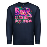 Navy halloween boo with cancer ribbon breast cancer sca Premium Sweatshirt - AdoDesignShop