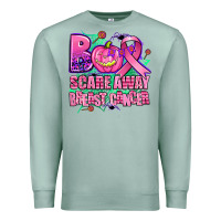 Seafoam halloween boo with cancer ribbon breast cancer sca Premium Sweatshirt - AdoDesignShop