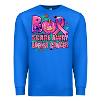 True Royal halloween boo with cancer ribbon breast cancer sca Premium Sweatshirt - AdoDesignShop