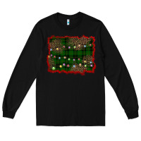 Black christmas green plaid background Long Sleeve Tee - BarkalooDesign