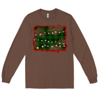 Chestnut christmas green plaid background Long Sleeve Tee - BarkalooDesign
