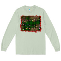 Matcha christmas green plaid background Long Sleeve Tee - BarkalooDesign