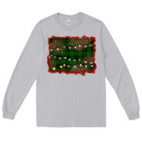 Moon Dust christmas green plaid background Long Sleeve Tee - BarkalooDesign