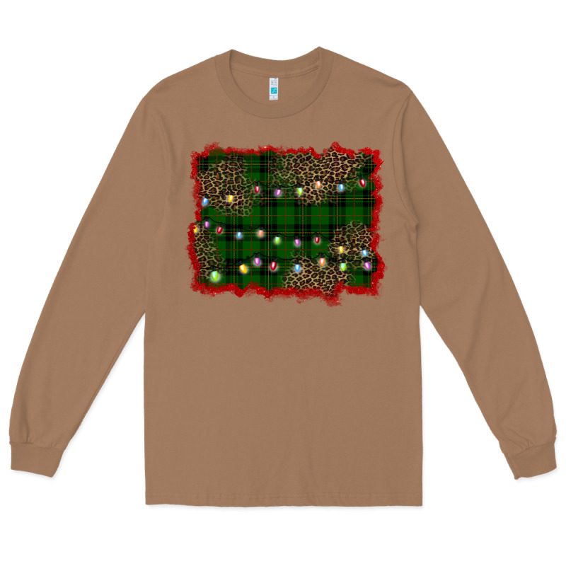 Christmas Green Plaid Background Long Sleeve Tee by BarkalooDesign | Teevron