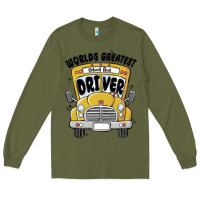 Army Green worlds greatest school bus driver Long Sleeve Tee - MaliasSmallBusiness
