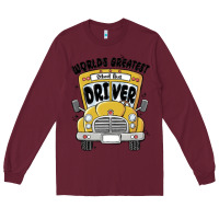 Burgundy worlds greatest school bus driver Long Sleeve Tee - MaliasSmallBusiness
