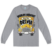 Heather Grey worlds greatest school bus driver Long Sleeve Tee - MaliasSmallBusiness