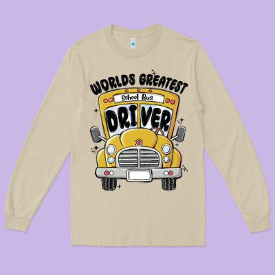 Long Sleeve Tee worlds greatest school bus driver