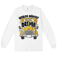 White worlds greatest school bus driver Long Sleeve Tee - MaliasSmallBusiness