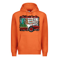 Carrot christmas on the farm tractor buffalo plaid Premium Hoodie - Jasminsmagicworld