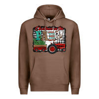 Chestnut christmas on the farm tractor buffalo plaid Premium Hoodie - Jasminsmagicworld