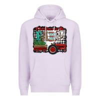 Lilac christmas on the farm tractor buffalo plaid Premium Hoodie - Jasminsmagicworld