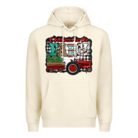 Sandshell christmas on the farm tractor buffalo plaid Premium Hoodie - Jasminsmagicworld