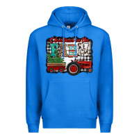 True Royal christmas on the farm tractor buffalo plaid Premium Hoodie - Jasminsmagicworld