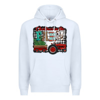 White christmas on the farm tractor buffalo plaid Premium Hoodie - Jasminsmagicworld